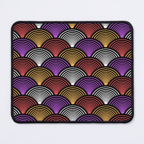 Item preview, Modern Art Deco Fans Red Yellow Purple Black White designed and sold by Pinkdeer Designs.