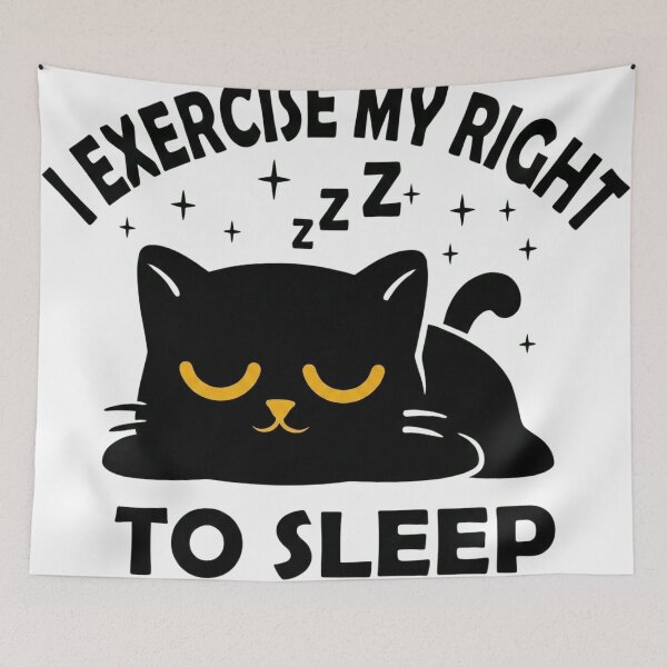 Item preview, I Exercise My Right To Sleep Funny Sleeping Black Cat designed and sold by haitrieuic96.