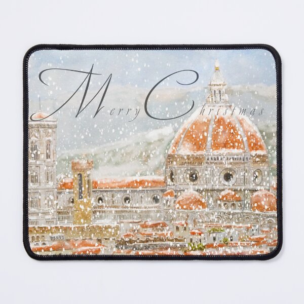 Item preview, Christmas card Snowy day of Italy Florence Cathedral Duomo watercolor painting hand painted  designed and sold by ColorandColor.