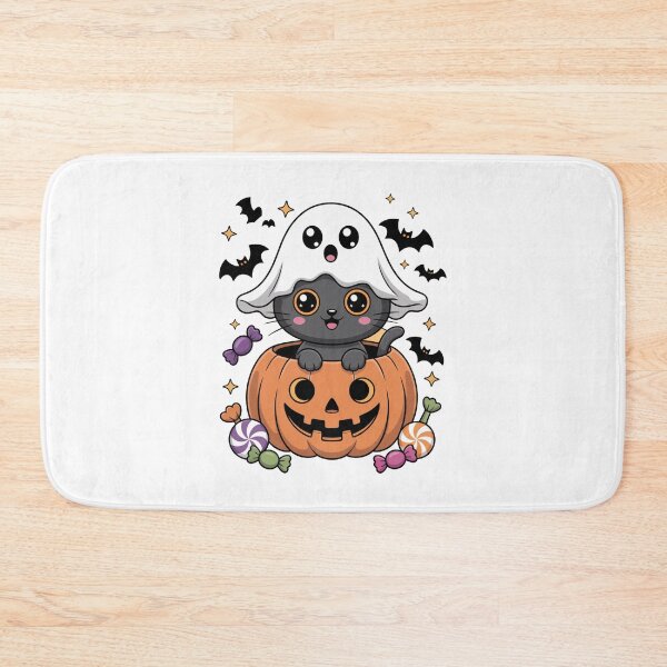 Item preview, Cute Ghost Cat Pumpkin Halloween designed and sold by flagylART.