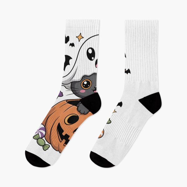 Item preview, Cute Ghost Cat Pumpkin Halloween designed and sold by flagylART.