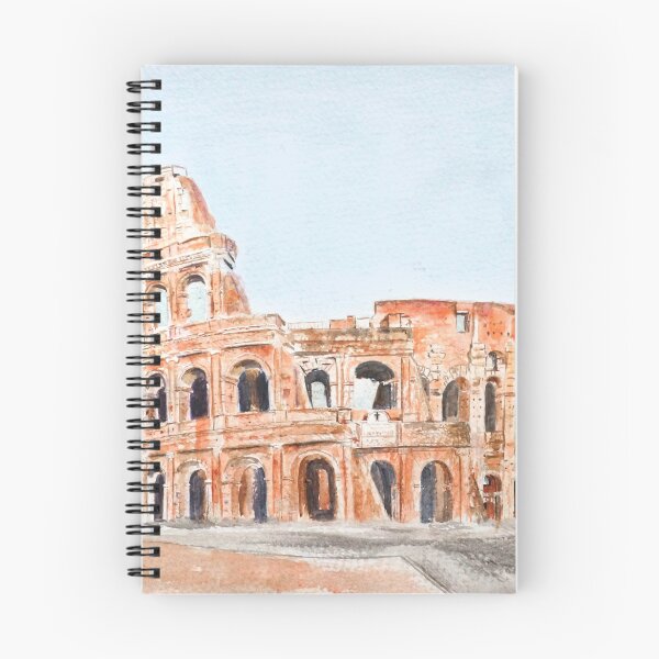 Item preview, hand painted Italy Rome colosseum watercolor painting with background  designed and sold by ColorandColor.