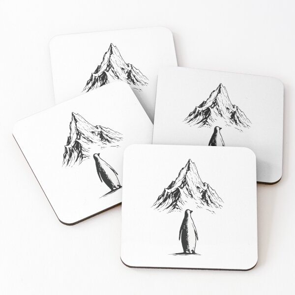 Item preview, Lonely Penguin Under Mountain – Minimalist Dark Aesthetic Art | Hope & Solitude designed and sold by OrangeOwls.