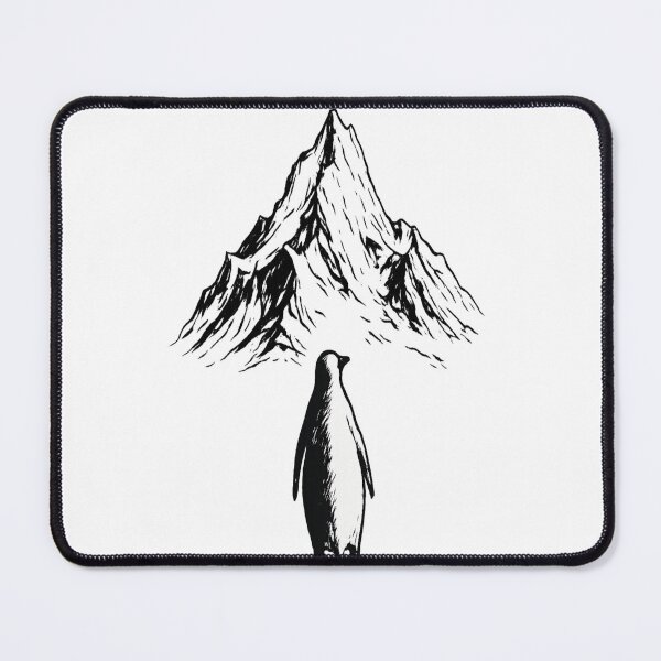 Item preview, Lonely Penguin Under Mountain – Minimalist Dark Aesthetic Art | Hope & Solitude designed and sold by OrangeOwls.