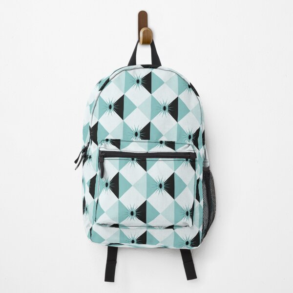Item preview, MCM Atomic Sunburst Rhombus Diamonds Teal Black designed and sold by Pinkdeer Designs.