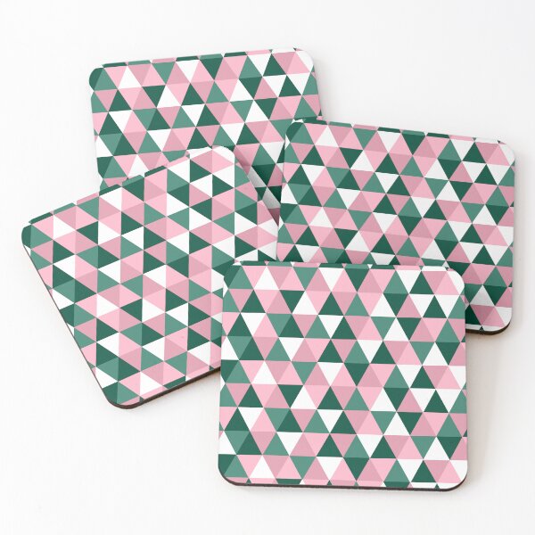 Item preview, Geometric Triangles Pattern in Pinks and Greens designed and sold by OneThreeSix.
