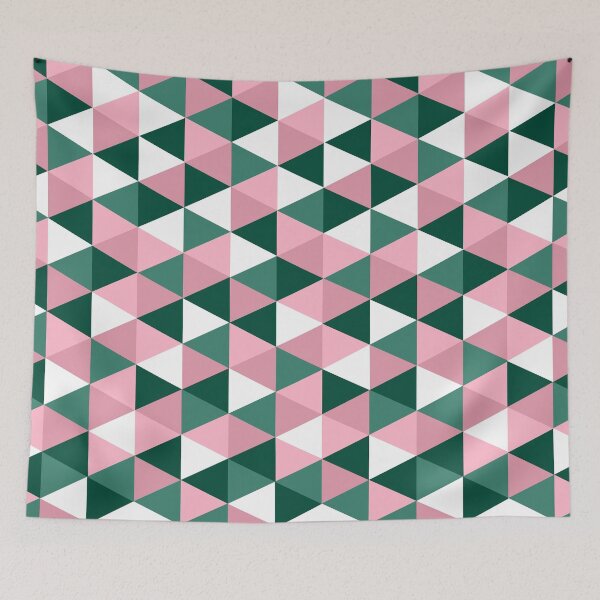 Item preview, Geometric Triangles Pattern in Pinks and Greens designed and sold by OneThreeSix.