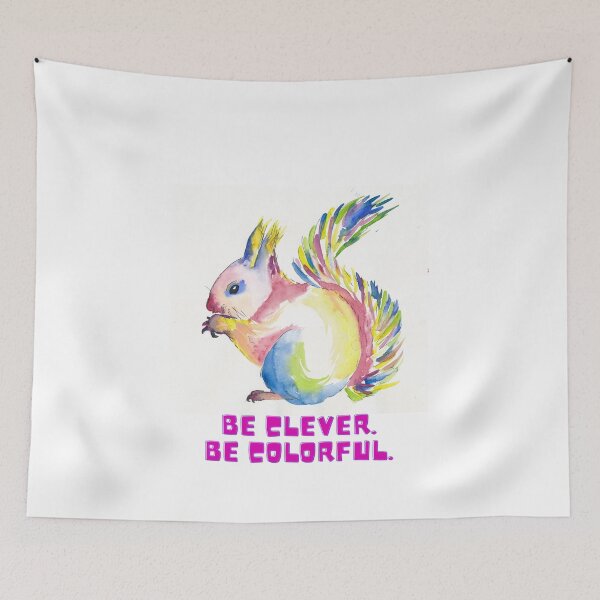 Item preview, Be Clever. Be Colorful. – Vibrant Watercolor Squirrel Art with Playful Spirit designed and sold by artshop77.