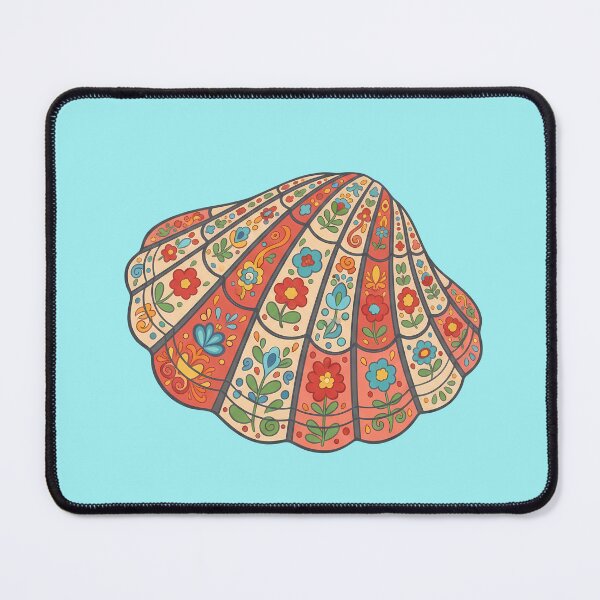 Item preview, Spectral Bittersweet Clam Shell in Scandinavian Folk Art Style by heidiannemorris © designed and sold by FOLK ART FUSION by heidiannemorris.