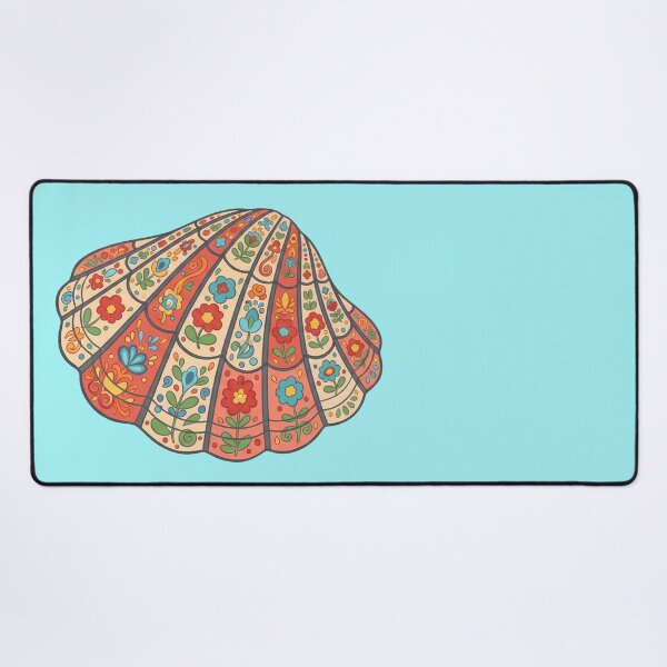Item preview, Spectral Bittersweet Clam Shell in Scandinavian Folk Art Style by heidiannemorris © designed and sold by FOLK ART FUSION by heidiannemorris.