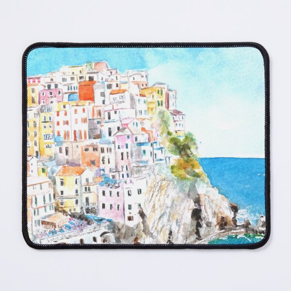 Item preview, hand painted Italy Cinque Terre watercolor painting designed and sold by ColorandColor.