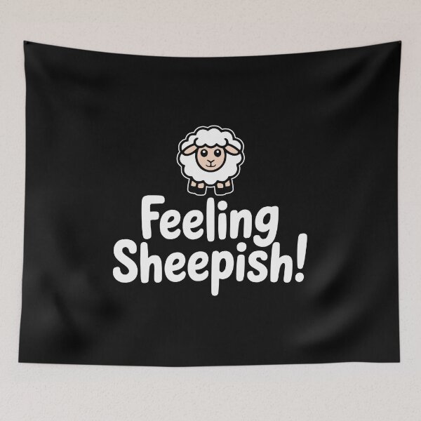 Item preview, Feeling Sheepish! Funny Sheep Pun designed and sold by PMCreative.