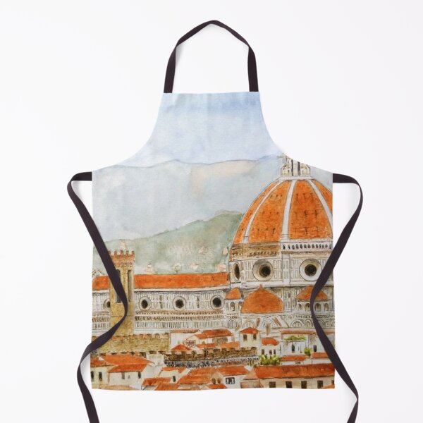 Item preview, hand painted Italy Florence Cathedral Duomo watercolor painting with background designed and sold by ColorandColor.