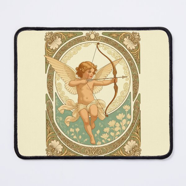Item preview, Cute Cherubic Figure With Art Nouveau Florals designed and sold by taiche.