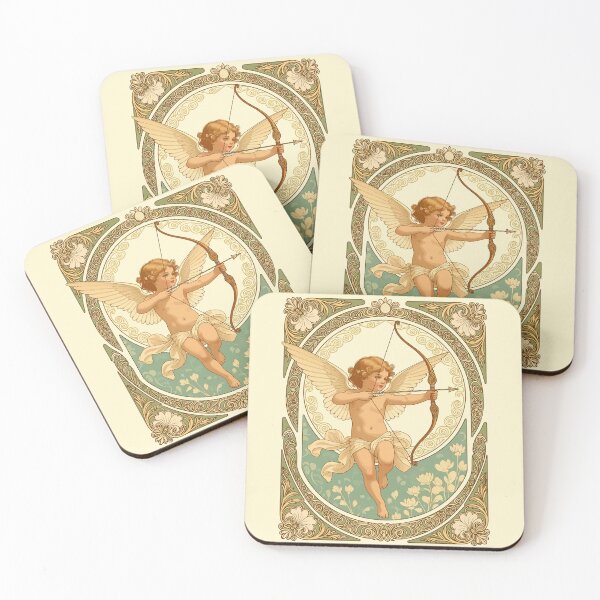 Item preview, Cute Cherubic Figure With Art Nouveau Florals designed and sold by taiche.