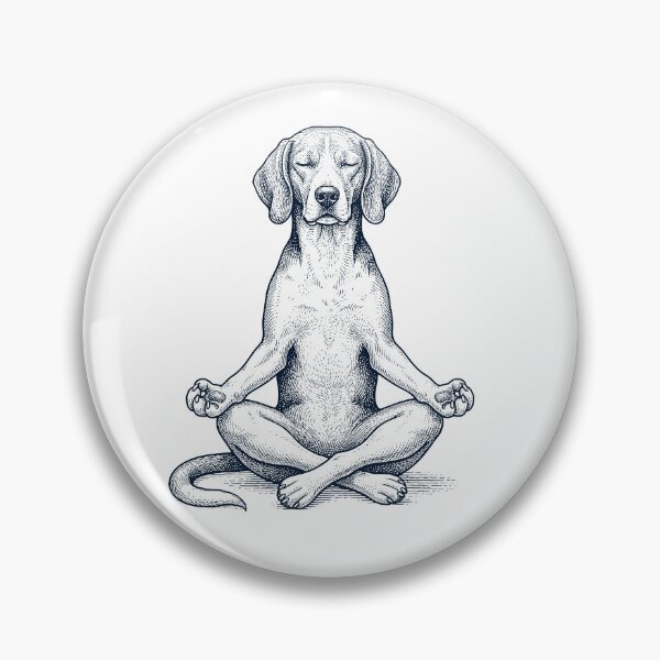 Item preview, Vintage American Foxhound Yoga Lotus Meditation Dog Lover designed and sold by DoodleTortle.