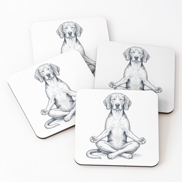 Item preview, Vintage American Foxhound Yoga Lotus Meditation Dog Lover designed and sold by DoodleTortle.