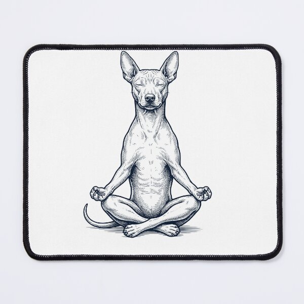 Item preview, Vintage American Hairless Terrier Yoga Lotus Meditation Dog Lover designed and sold by DoodleTortle.