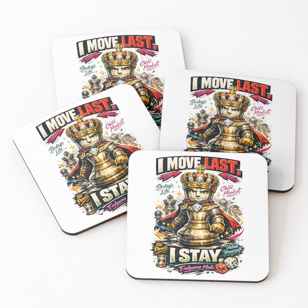 Item preview, I Move Last I Stay Chess King Stoic Strategy Motivational Quote - Strategic Mindset & Self Value Aesthetic - Golden King Endgame Mode Art by Vivaan Studio designed and sold by Vivaan Studio.