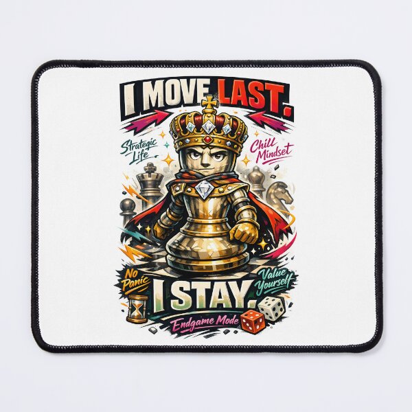 Item preview, I Move Last I Stay Chess King Stoic Strategy Motivational Quote - Strategic Mindset & Self Value Aesthetic - Golden King Endgame Mode Art by Vivaan Studio designed and sold by Vivaan Studio.