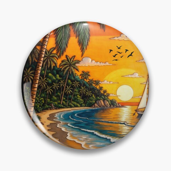 Item preview, Sunset Beach Tropical Palm Tree designed and sold by Fateh-Kro ⭐⭐⭐⭐⭐.