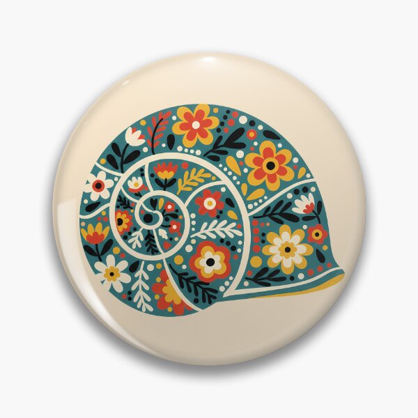 Item preview, Decorative Polymita picta Painted Snail in Scandinavian Folk Art Style – Hope for Wildlife by heidiannemorris © designed and sold by FOLK ART FUSION by heidiannemorris.