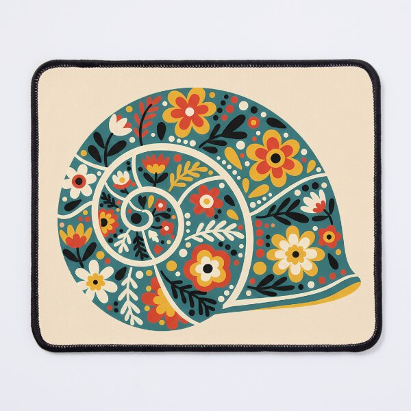 Item preview, Decorative Polymita picta Painted Snail in Scandinavian Folk Art Style – Hope for Wildlife by heidiannemorris © designed and sold by FOLK ART FUSION by heidiannemorris.