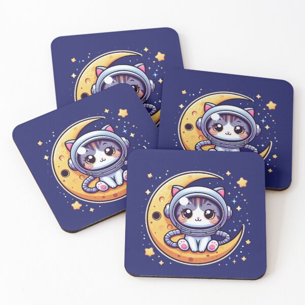 Item preview, Space Cat on the Moon – Cosmic Cuteness designed and sold by Nubesss.