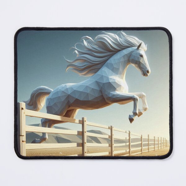 Item preview, A White Horse jumping running taking leap of faith into the new world outside the boundaries pre-set by the world. designed and sold by farzin.
