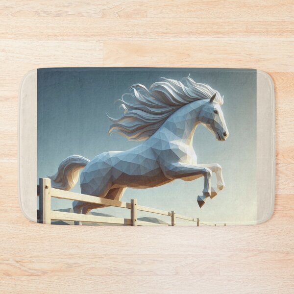 Item preview, A White Horse jumping running taking leap of faith into the new world outside the boundaries pre-set by the world. designed and sold by farzin.