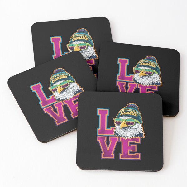 Item preview, Seattle Love Retro Eagle — Vibrant PNW Cityscape & Streetwear Art designed and sold by Evaevonechi.