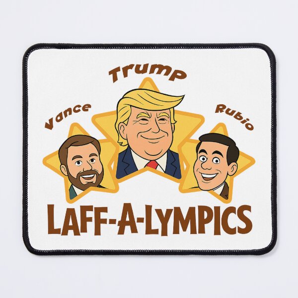 Item preview, Laff-A-Lympics Political Parody Cartoon – Trump, Vance, Rubio Satire Illustration designed and sold by RogueSymmetry.