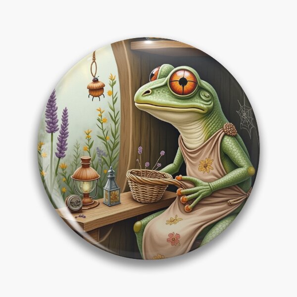 Item preview, Reed Weaver Frog Cottagecore Art / Cozy Frog Basket Weaving Illustration designed and sold by PictorialWhimsy.