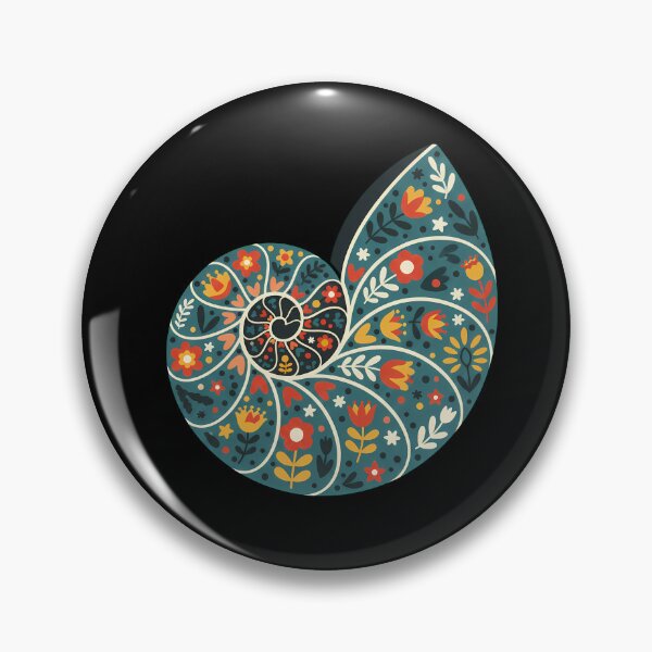 Item preview, Decorative Nautilus Shell in Scandinavian Folk Art Style – Hope for Wildlife by heidiannemorris © designed and sold by FOLK ART FUSION by heidiannemorris.