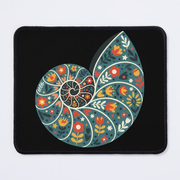 Item preview, Decorative Nautilus Shell in Scandinavian Folk Art Style – Hope for Wildlife by heidiannemorris © designed and sold by FOLK ART FUSION by heidiannemorris.