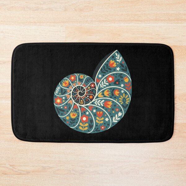 Item preview, Decorative Nautilus Shell in Scandinavian Folk Art Style – Hope for Wildlife by heidiannemorris © designed and sold by FOLK ART FUSION by heidiannemorris.