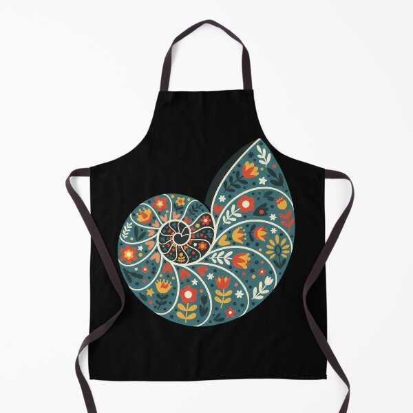 Item preview, Decorative Nautilus Shell in Scandinavian Folk Art Style – Hope for Wildlife by heidiannemorris © designed and sold by FOLK ART FUSION by heidiannemorris.