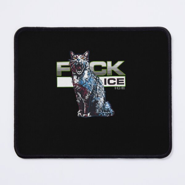 Item preview, Edgy Hissing Cat Graphic – Bold Streetwear "Fuck Ice" Illustration designed and sold by Evaevonechi.