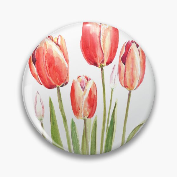 Item preview, orange tulips watercolor hand painted  designed and sold by SelenePaintings .
