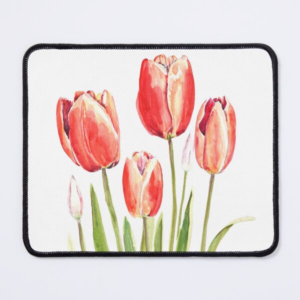 Item preview, orange tulips watercolor hand painted  designed and sold by SelenePaintings .