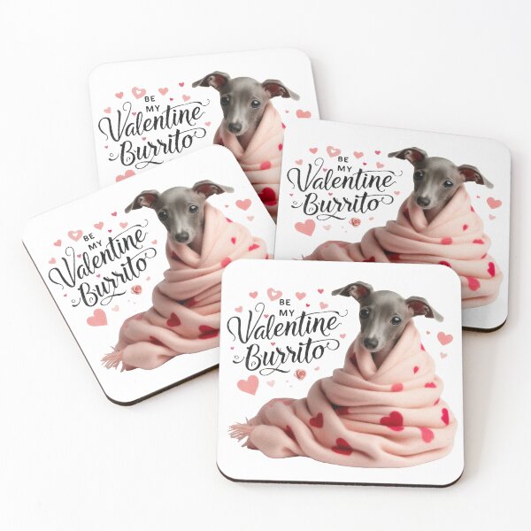 Item preview, Be My Valentine Burrito Cute Italian Greyhound designed and sold by purrsoul.
