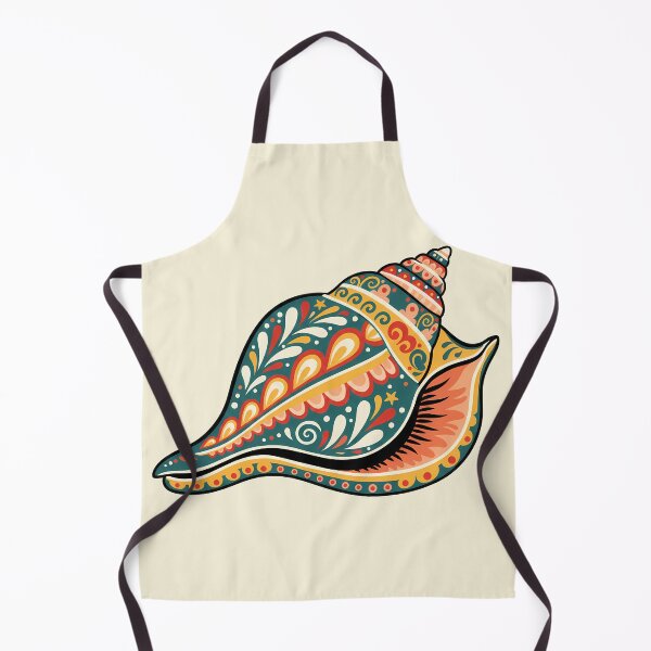Item preview, Decorative Queen Conch Shell in Scandinavian Folk Art Style – Hope for Wildlife by heidiannemorris © designed and sold by FOLK ART FUSION by heidiannemorris.