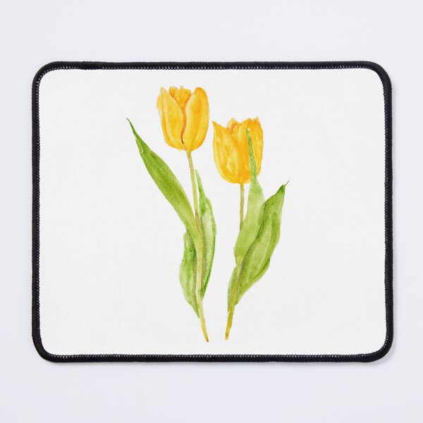 Item preview, two yellow tulips watercolor hand painted  designed and sold by SelenePaintings .