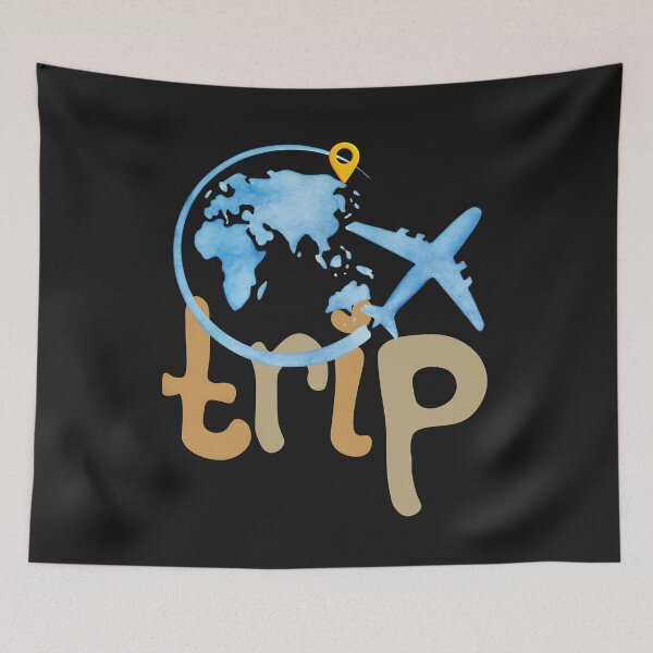 Item preview, Adventure Wanderlust Trip Design with Map Pin and Plane designed and sold by Aquarius-club.