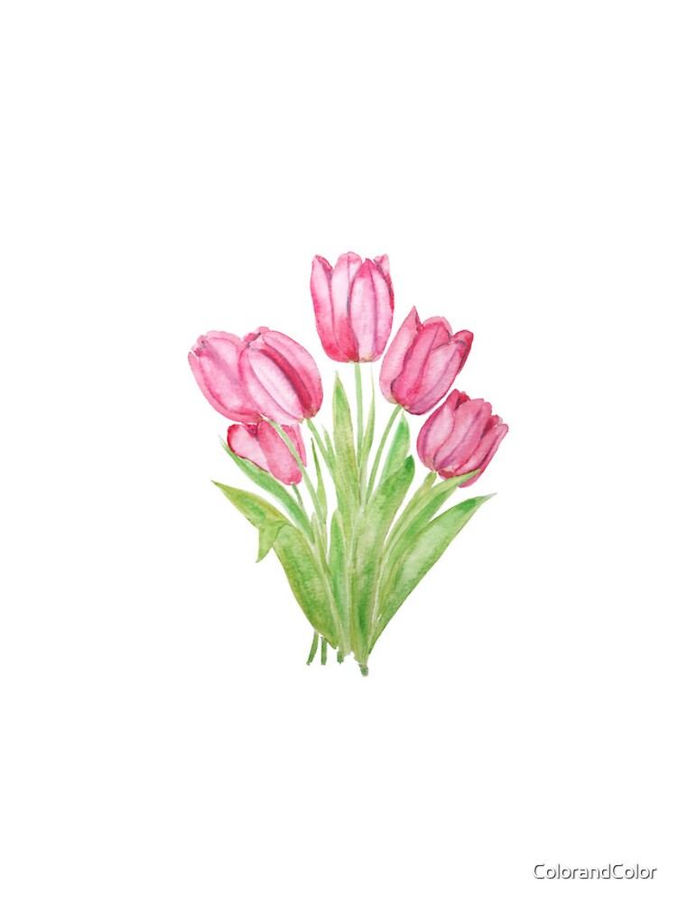 Coque De Téléphone Tout Imprimé Tulipe - Motif Rose Irisé Pour Apple