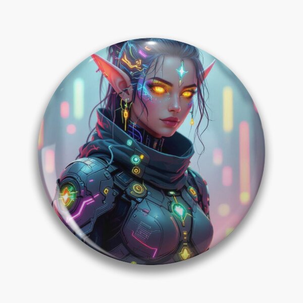 Item preview, Cyber Elf in Neon Forest – Futuristic Grace meets glowing Nature & digital Magic designed and sold by FotoworldEdel.