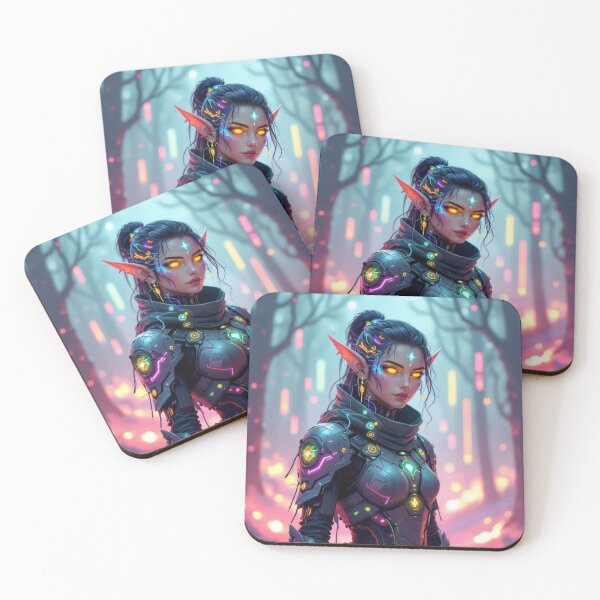 Item preview, Cyber Elf in Neon Forest – Futuristic Grace meets glowing Nature & digital Magic designed and sold by FotoworldEdel.