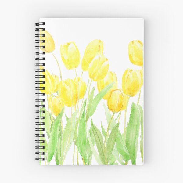 Item preview, yellow tulips field watercolor designed and sold by ColorandColor.