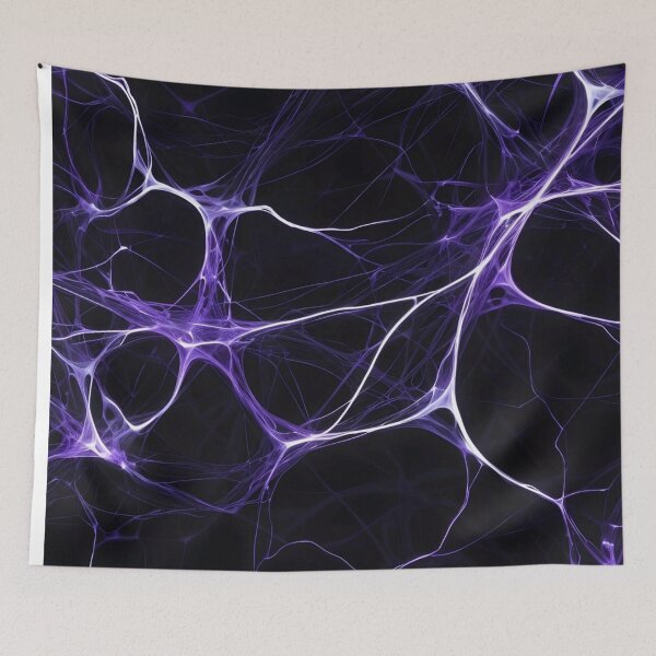 Item preview, Neural Network Flow - Electric Purple Abstract Bio-Organic Web designed and sold by T-I-D-E.