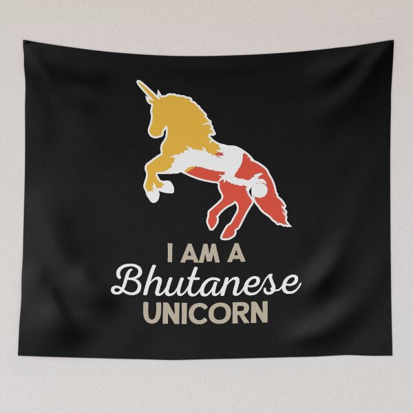 Item preview, Bhutan Flag Bhutanese Unicorn designed and sold by countryflags.